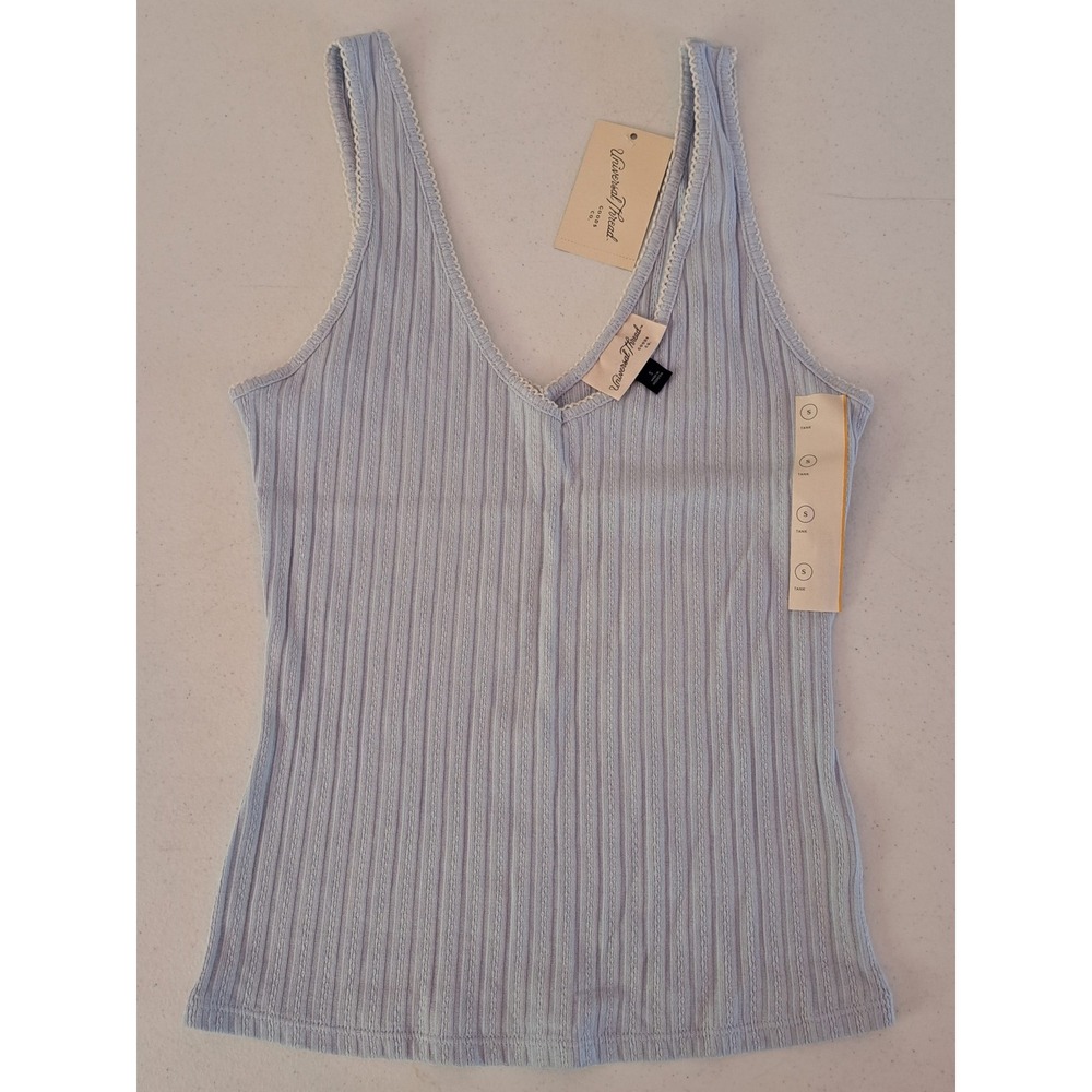 Universal‎ Thread Tank Top Womens S Blue NEW Pointelle Scallop 1048-096-B45